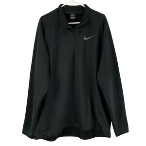 Nike Dri-FIT Black Quarter Zip Long Sleeve Pullover Sweater Mens XXL Athletic